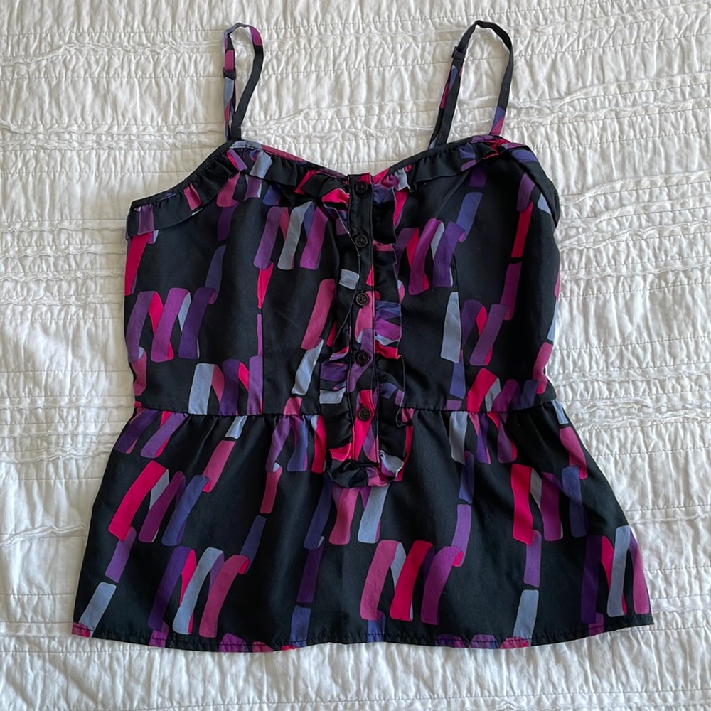 Marc by Marc Jacobs Silk Peplum Tank Top Sz 2
